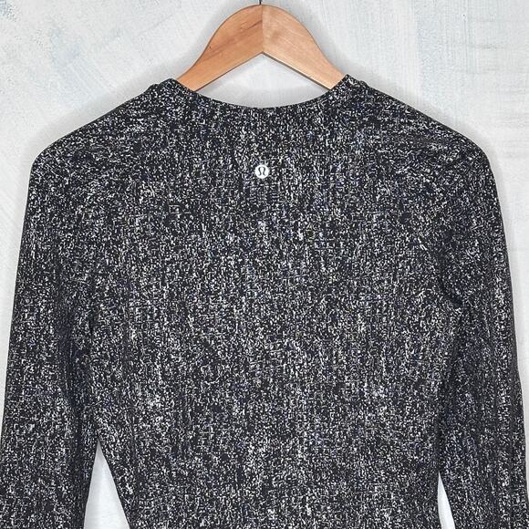 Lululemon Extra Mile Long Sleeve Jacquard Black & White Size 6 - Picture 4 of 8